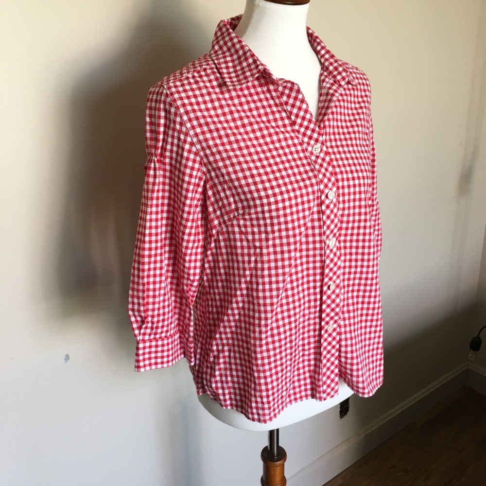 Pendleton Gingham Long Sleeve Button Down Top - image 2